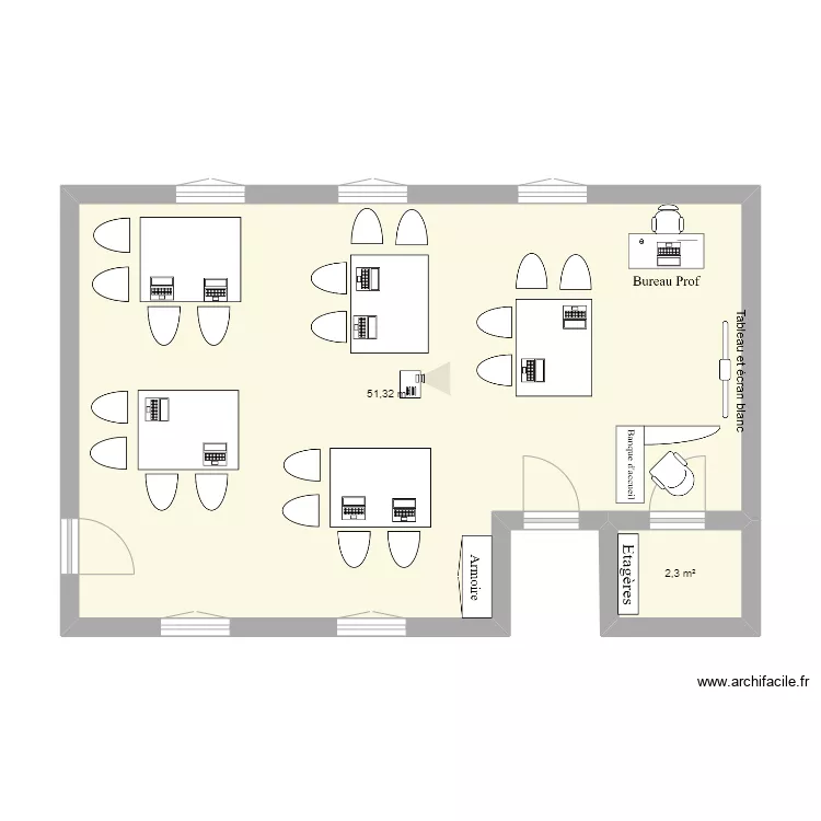 projet salle 20.23. Plan de 