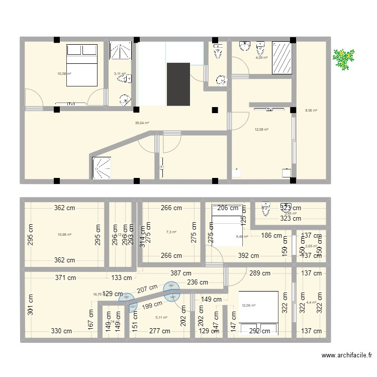 2do piso. Plan de 17 pièces et 152 m2