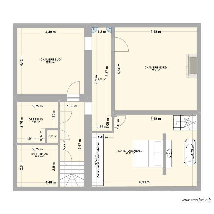 CASTETS 1ER ETAGE. Plan de 0 pièce et 0 m2