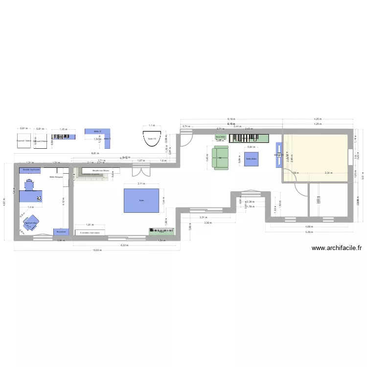 Salon de Provence - Plan du séjour sans cloisons. Plan de 2 et 24 m² Salon de Provence - Plan du séjour sans cloisons. Plan de 2 et 24 m²