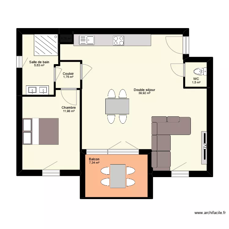 FENOLL. Plan de 7  et 68 m²