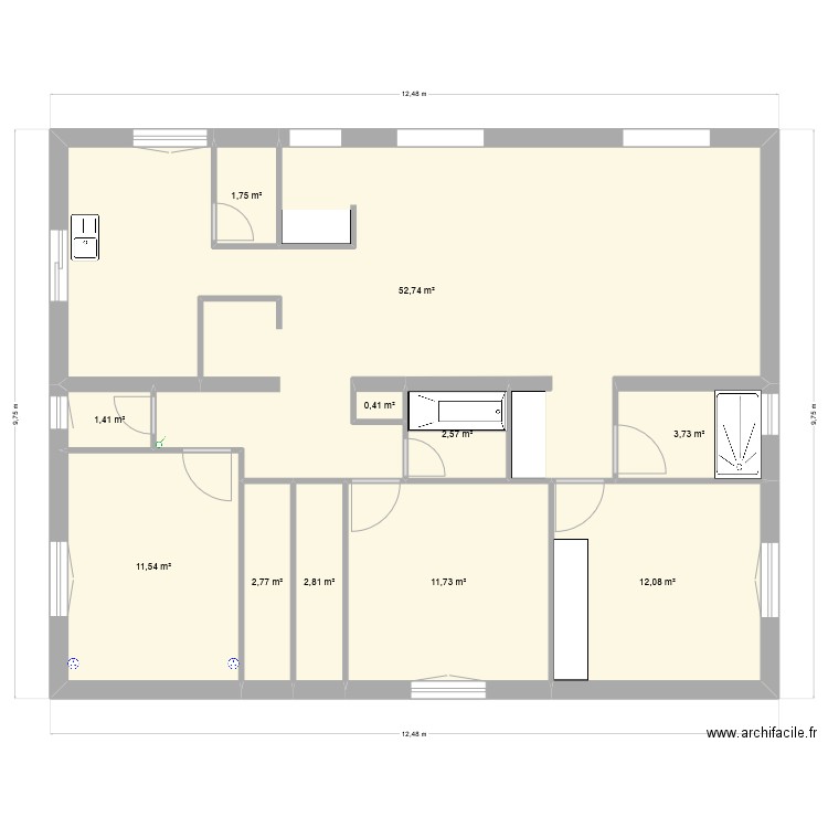 Maison ELEC. Plan de 11 pièces et 104 m2