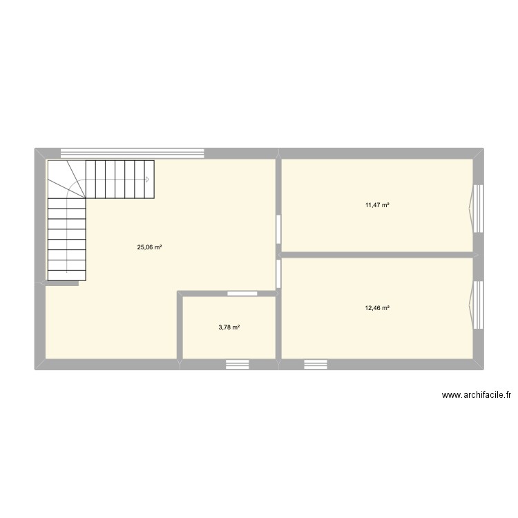 etage balma. Plan de 4 pièces et 53 m2