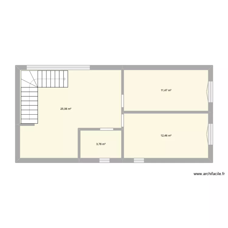 etage balma. Plan de 4 pièces et 53 m²