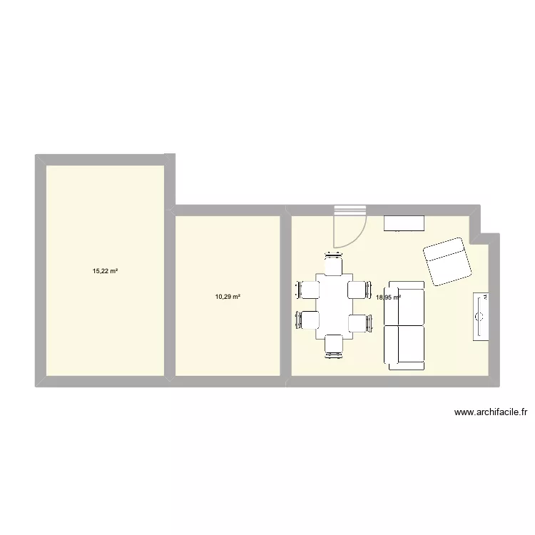 APPART GUY LUSSAC. Plan de 3 pièces et 44 m²