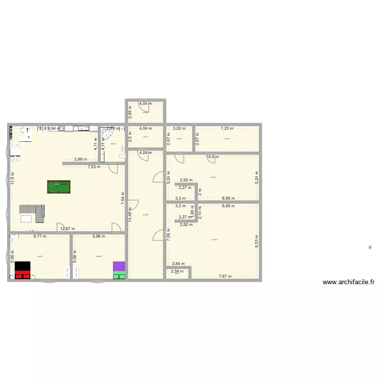 Projekt F12. Plan de 12  et 467 m²