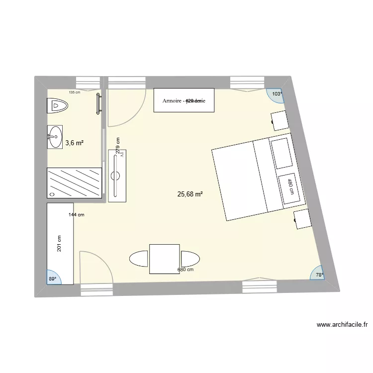 CHASSIN. Plan de 2  et 29 m²