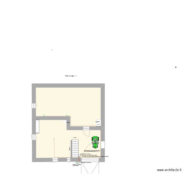 Grange caves. Plan de 1 pièce et 82 m2