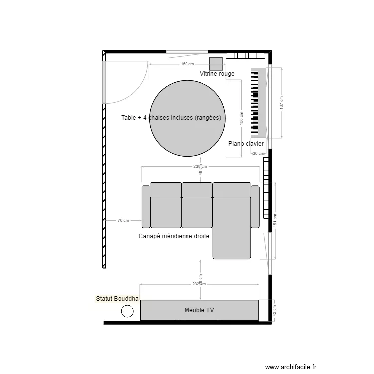 Salle de sejour. Plan de 