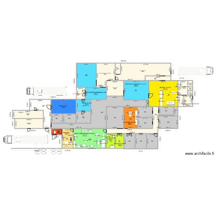 ADL  Aménagement. Plan de 40 pièces et 820 m2