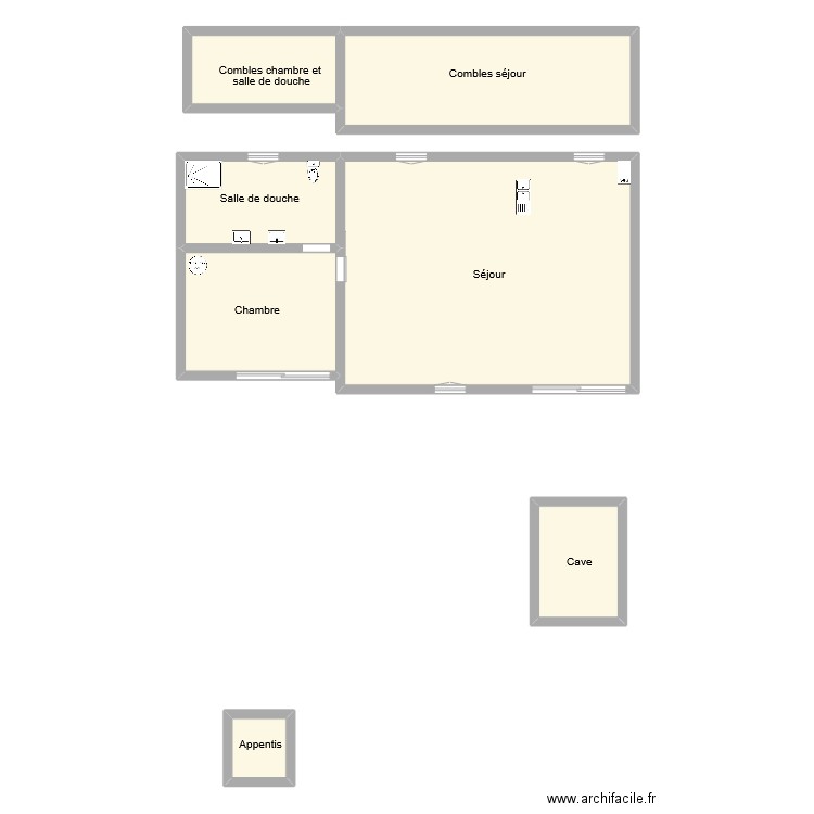 tamahe. Plan de 7 pièces et 145 m2