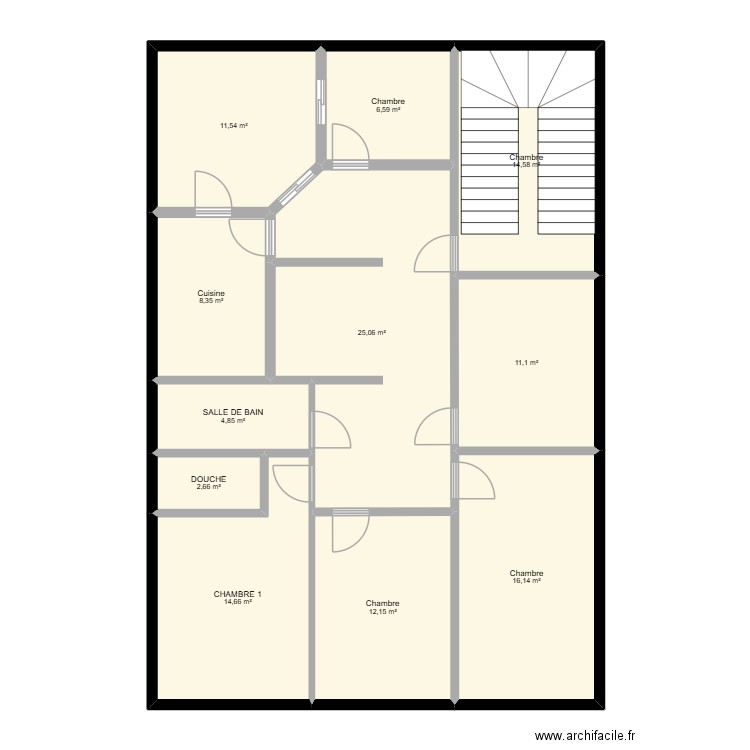 145 1 APPRT v2. Plan de 11 pièces et 128 m2