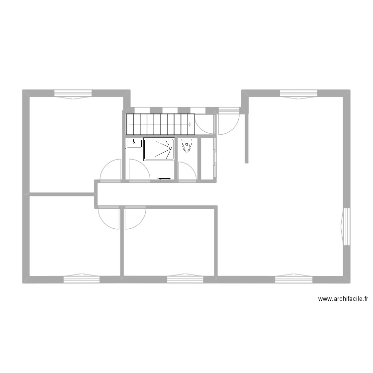 renov 1er Etage2. Plan de 7 pièces et 77 m2