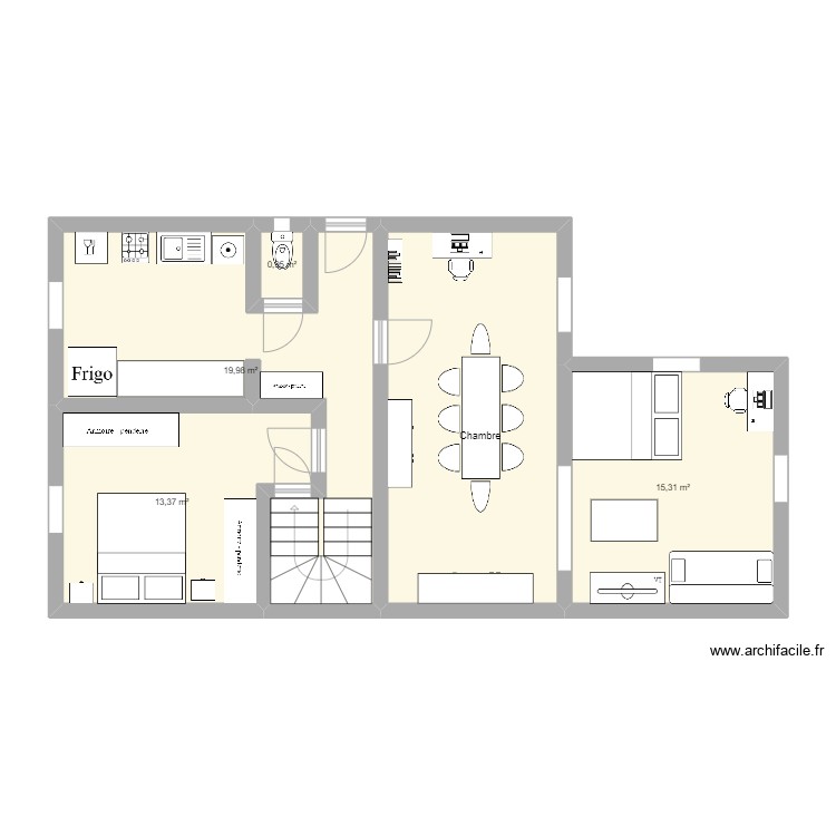 MAISON AZ RDC - Plan 5 pièces 70 m2 dessiné par ororolab