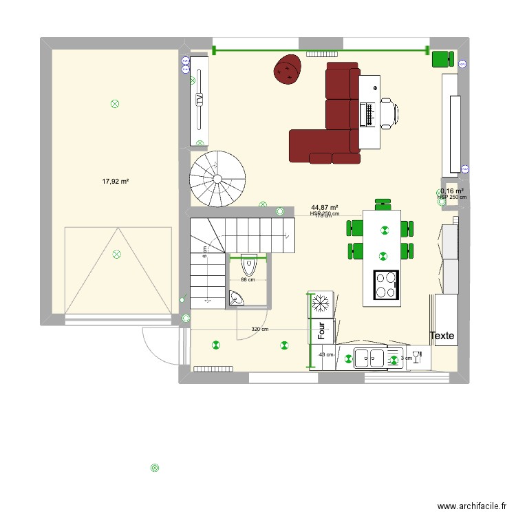 Magnolia RDC - new. Plan de 3 pièces et 63 m2