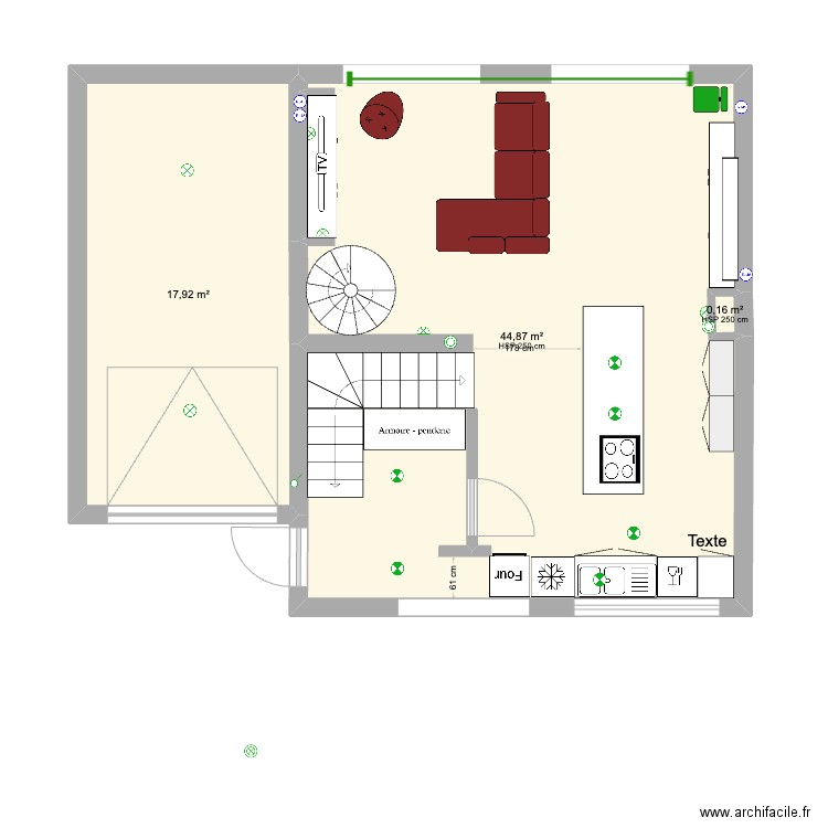 Magnolia RDC - new. Plan de 3 pièces et 63 m2