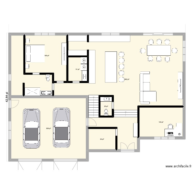 Hugues. Plan de 8 pièces et 197 m2