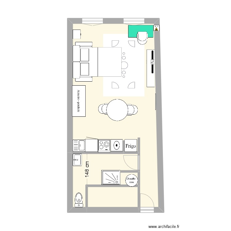 LA seyne centre v1. Plan de 3 pièces et 34 m2