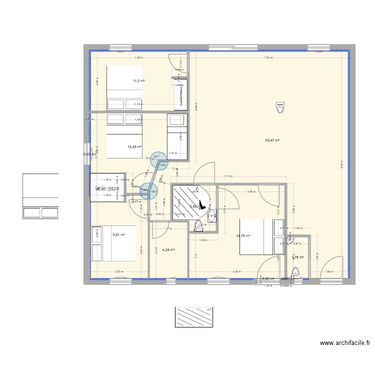 Pontacq WC entrée largueur. Plan de 12 pièces et 112 m2