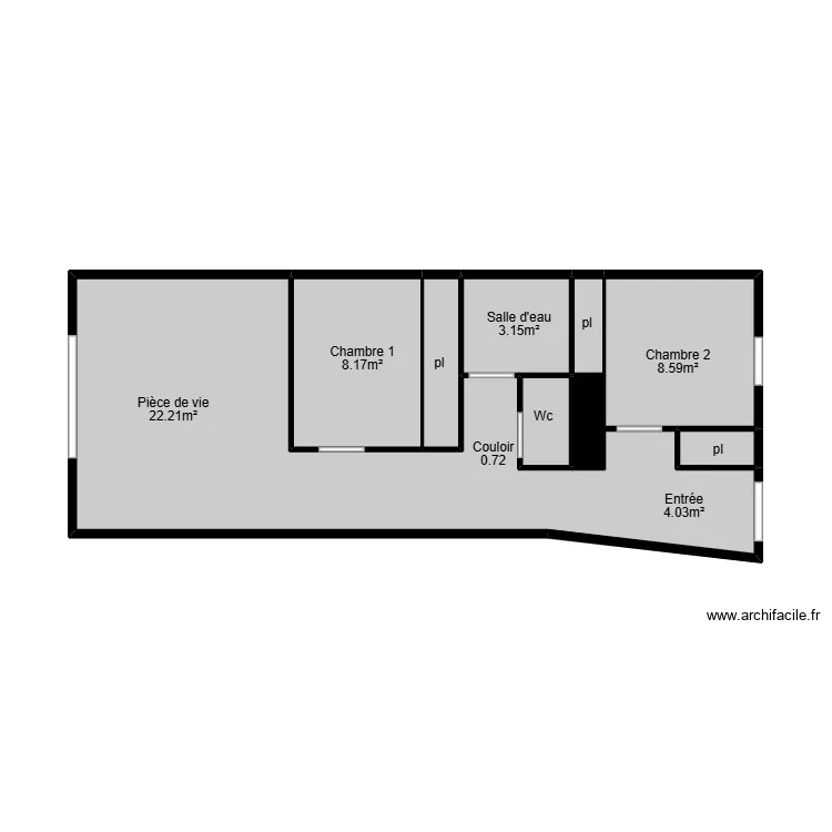 Borny termites. Plan de 9 pièces et 32 m²