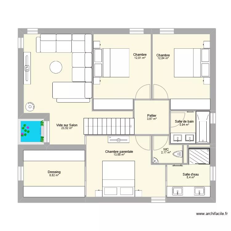 Maison 2. Plan de 11  et 87 m²