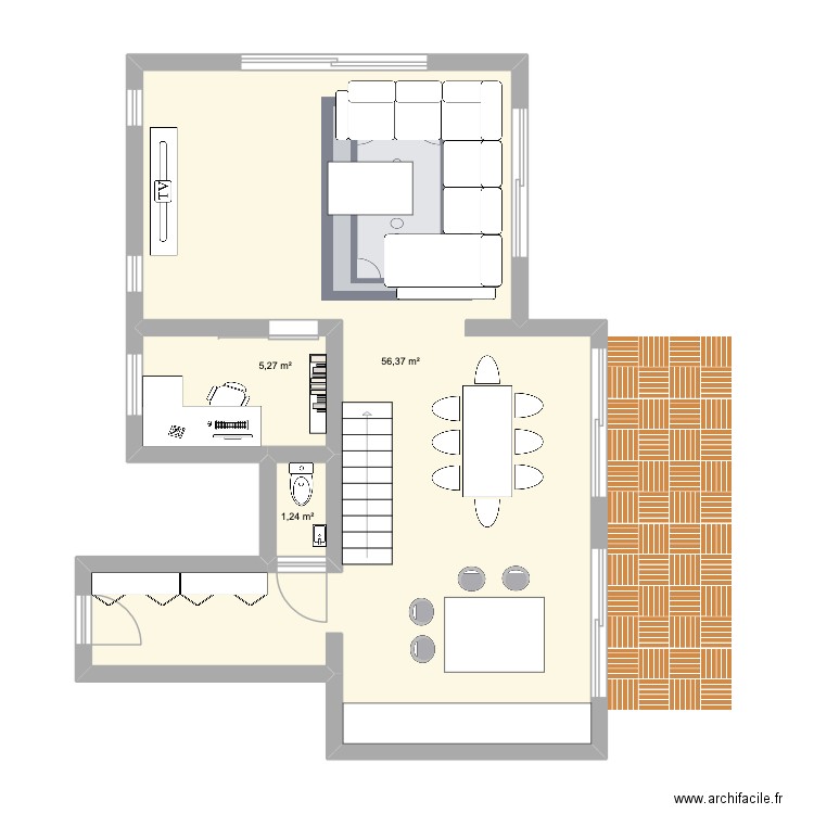 Futur maison Enzo. Plan de 3 pièces et 63 m2