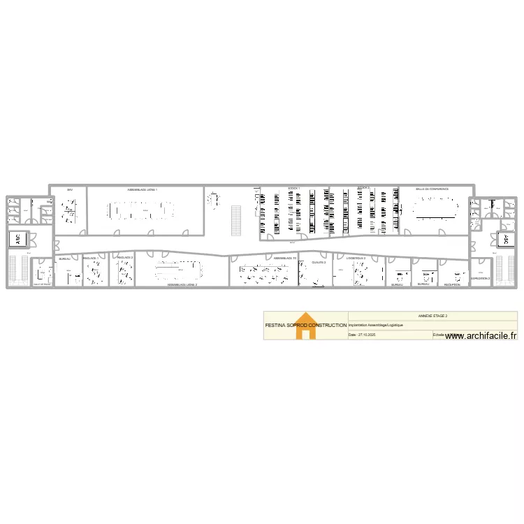 Annexe &eacute;tage 2 modif paroies. Plan de 