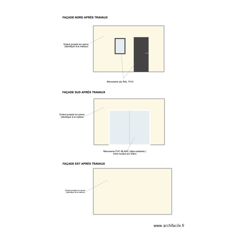 FAÇADE. Plan de 3 pièces et 41 m2