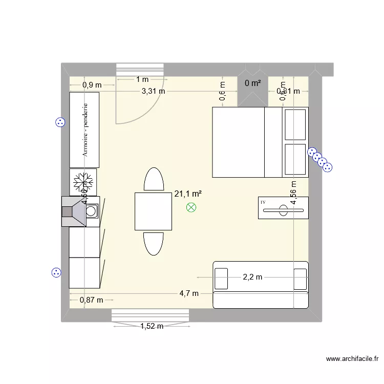 Studio 1 Thyez essai 1. Plan de 4  et 195 m²