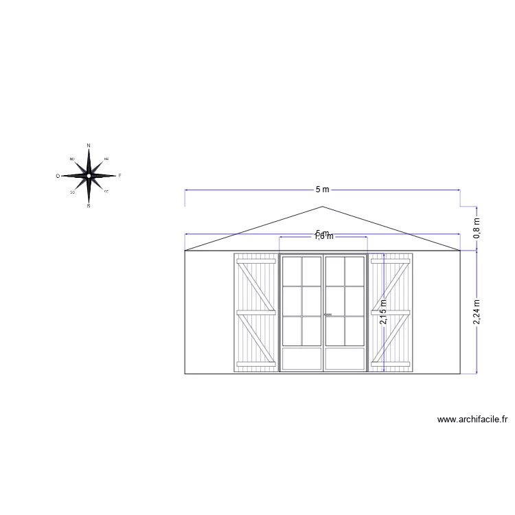 fa&ccedil;ade sud ouest. Plan de 