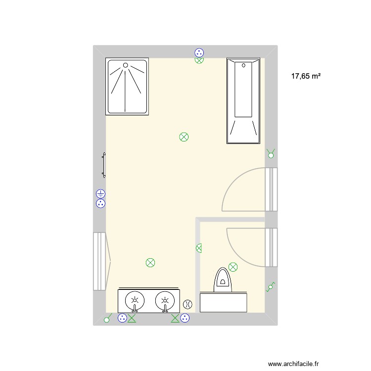 salle de bain du RDC. Plan de 0 pièce et 0 m2