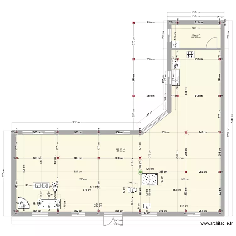 test 5. Plan de 2  et 119 m²