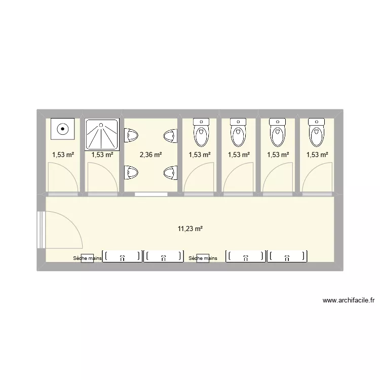 sanitaires CFA projet. Plan de sanitaires CFA projet. Plan de