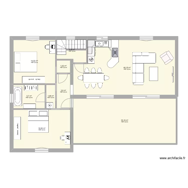 maison7. Plan de 20  et 206 m²