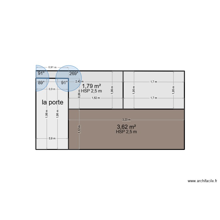 separation1. Plan de 4 pièces et 9 m2