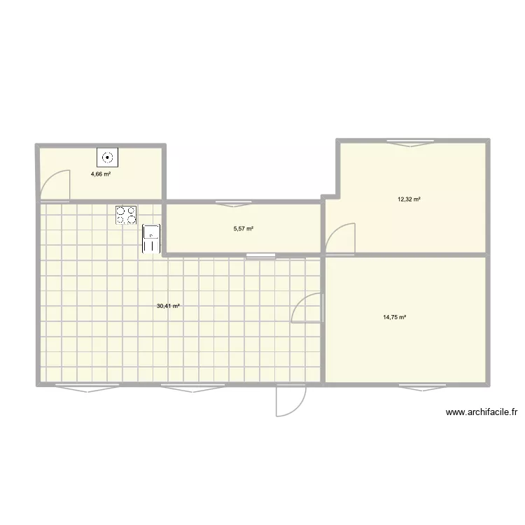 maison. Plan de 5  et 68 m²