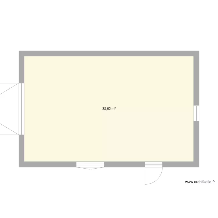 Garage. Plan de 1  et 39 m²