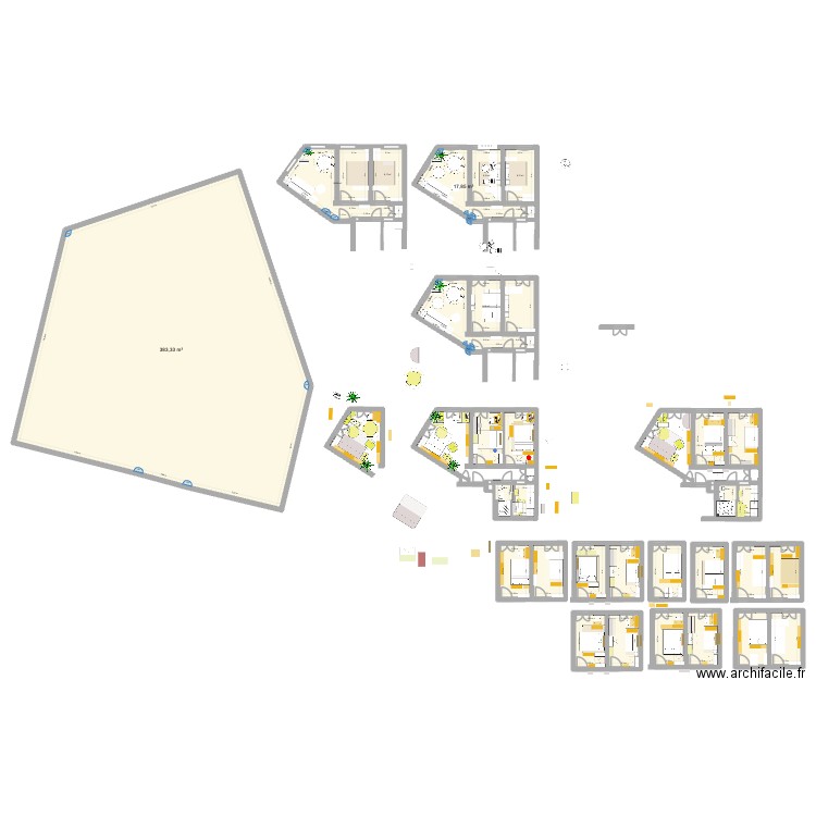 CHAMPIONNET 3. Plan de 31 pièces et 673 m2