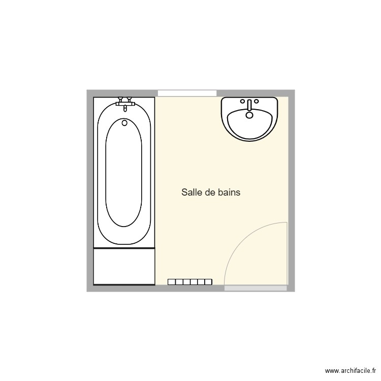 plan avant Postic. Plan de 1 pièce et 5 m2
