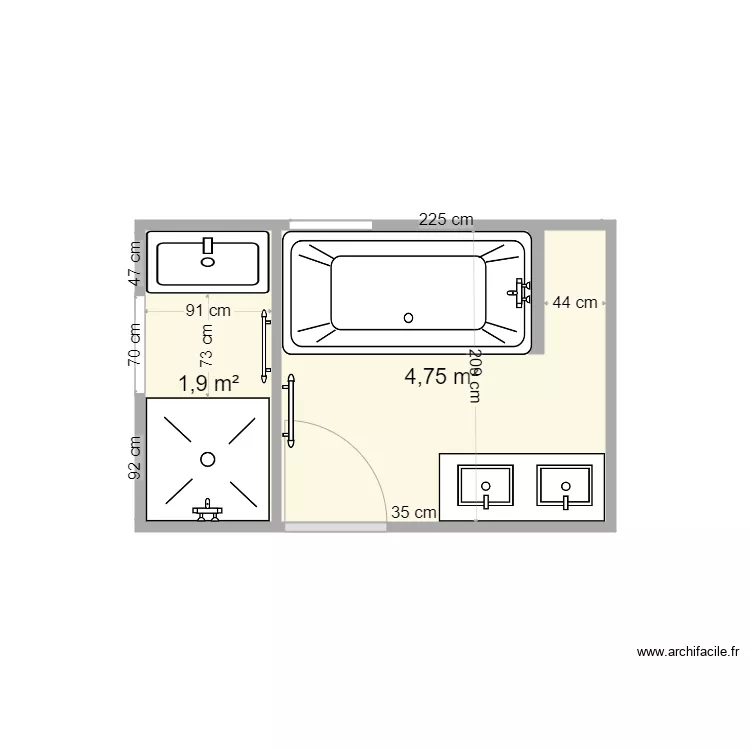 sdb haut ah v2. Plan de 
