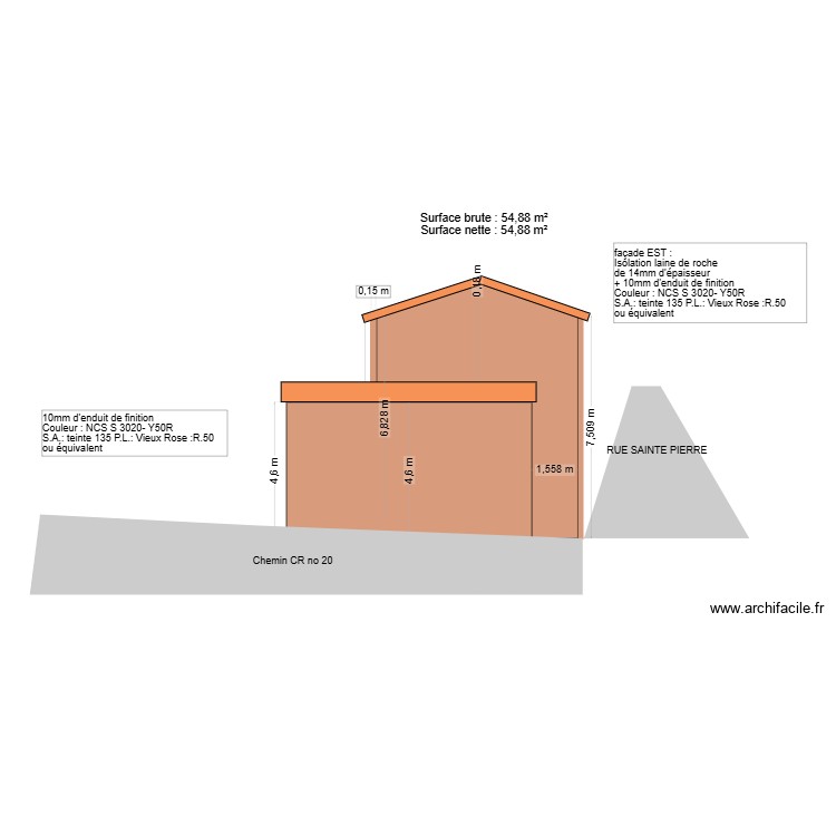 hosni dpm3 facade est 01 09 2025. Plan de 0 pièce et 0 m2