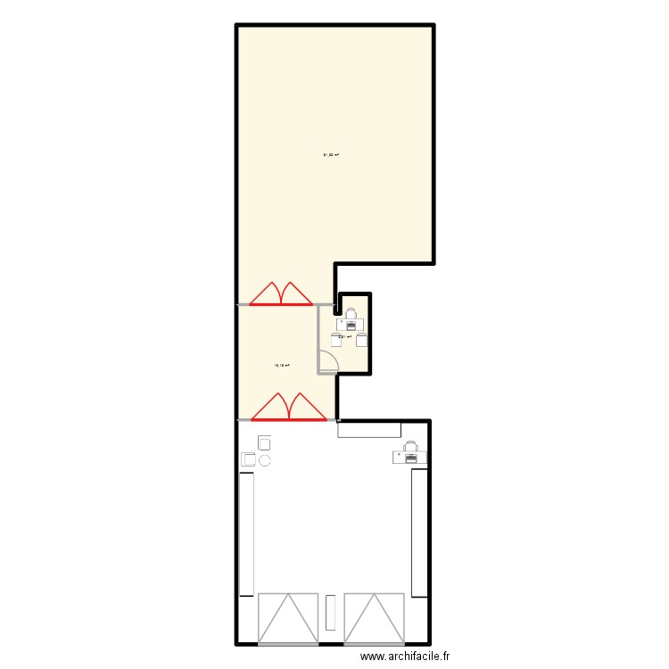 magasin qods 2. Plan de 3 pièces et 103 m2