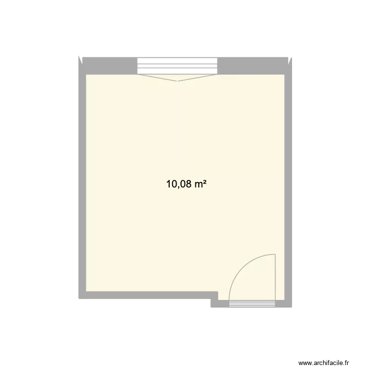 Bibliot cot&eacute;e fen&egrave;tr&eacute;e. Plan de 1  et 10 m²