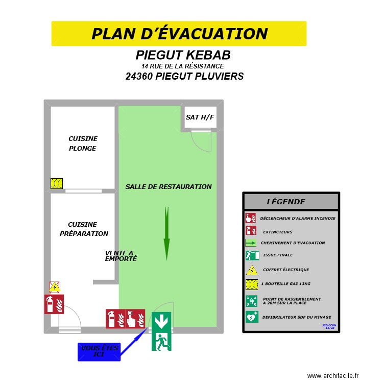 KEBAB PIGUT. Plan de 9 pièces et 112 m2