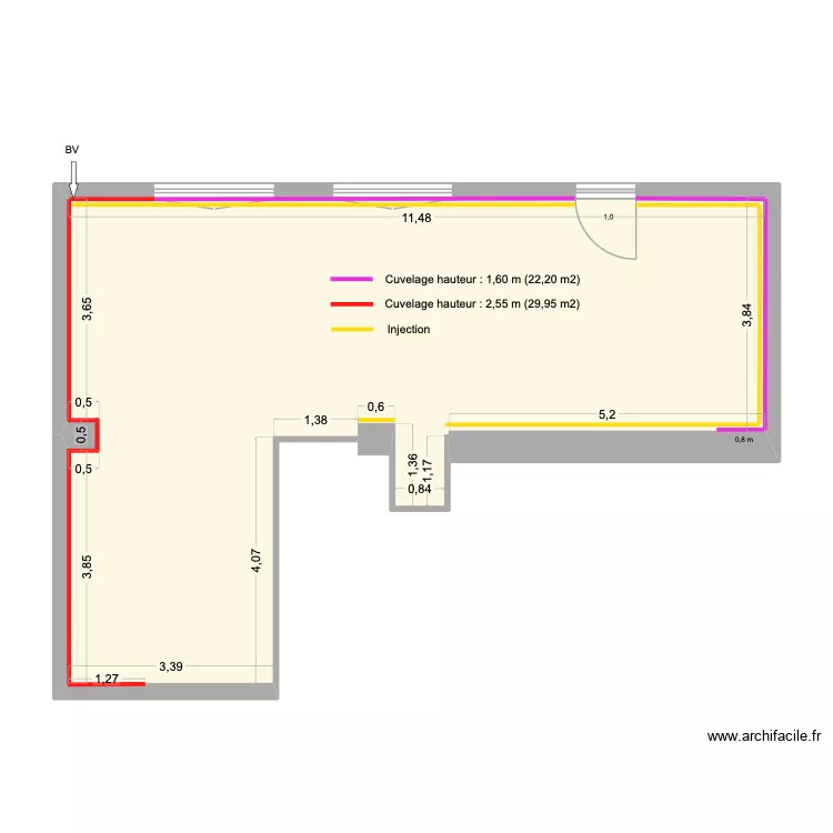 Medhi HALLAIS - INJ + CUVELAGE. Plan de 1  et 59 m²
