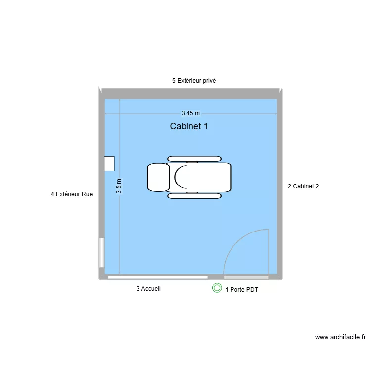 31730 Cabinet 1. Plan de 1  et 12 m²