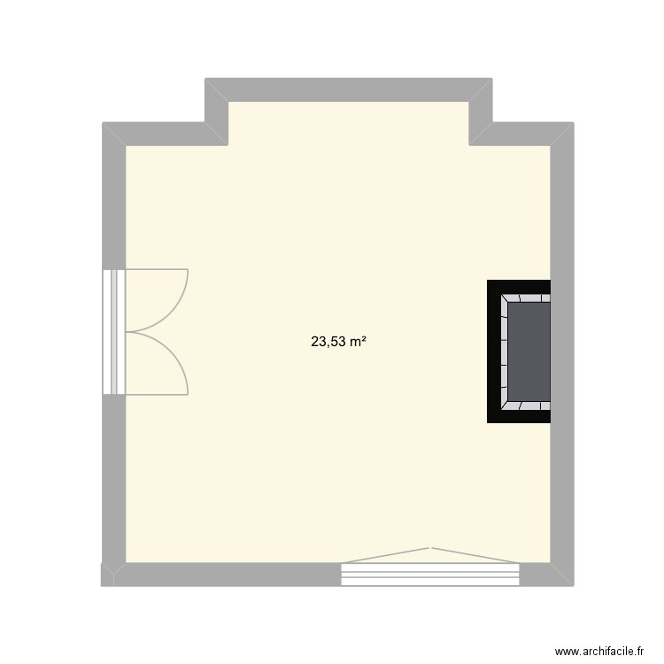 grande salle marie. Plan de 1 pièce et 24 m2