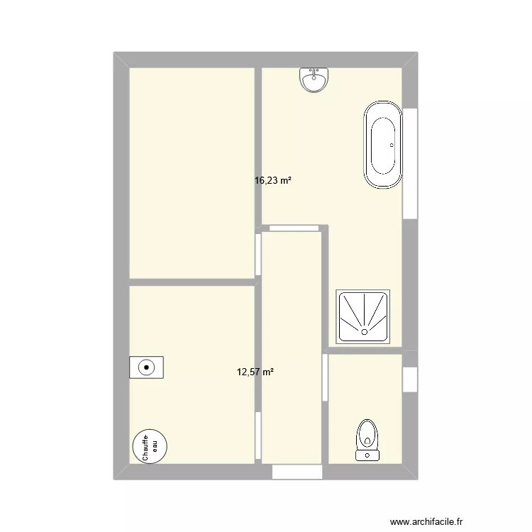 Plan pour plomberie. Plan de 2 Pièces et 29 m² Plan pour plomberie. Plan de 2 Pièces et 29 m²