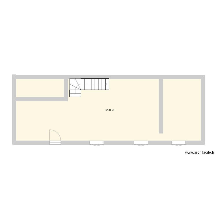 annexe elie. Plan de 1 pièce et 58 m2