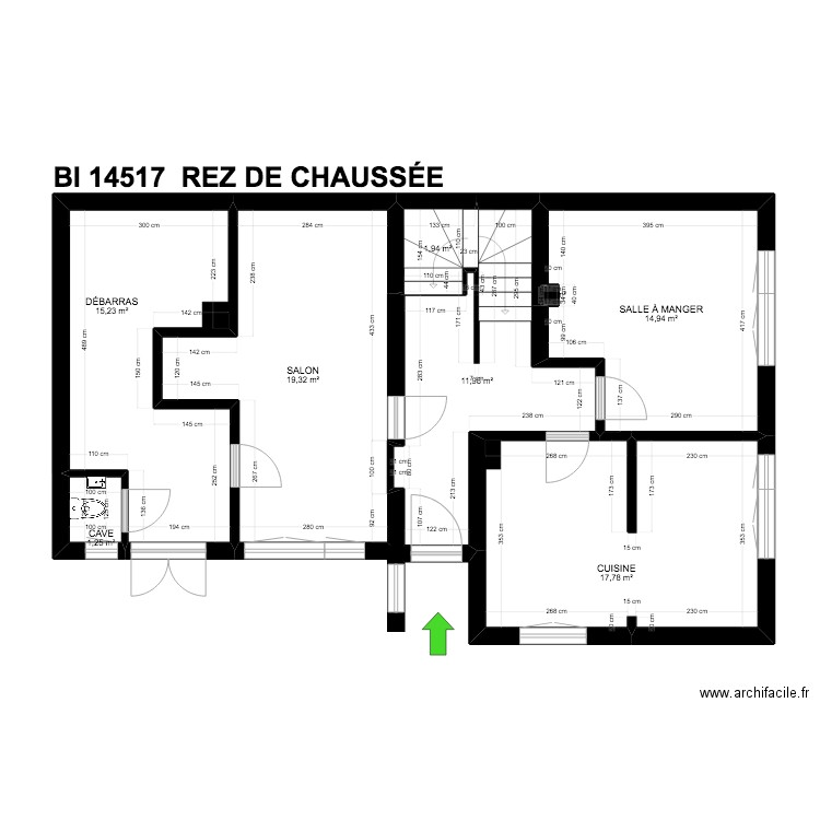 BI 14517. Plan de 20 pièces et 185 m2